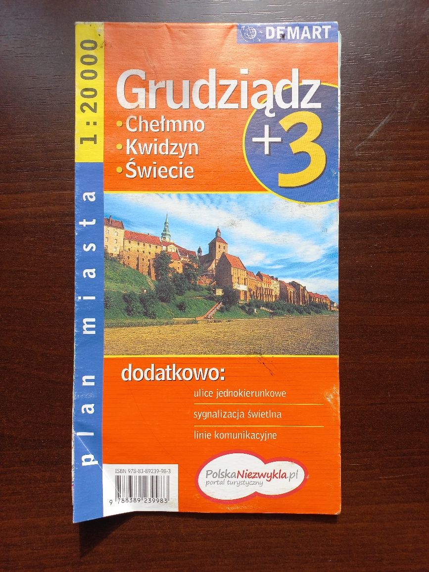 Mapa Plan Miasta Grudziądz Chełmno Kwidzyn i Świecie