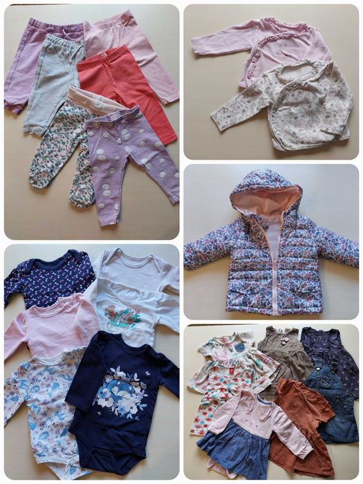 Paczka (22 szt.) rozm.74 ubranka dla dziewczynki