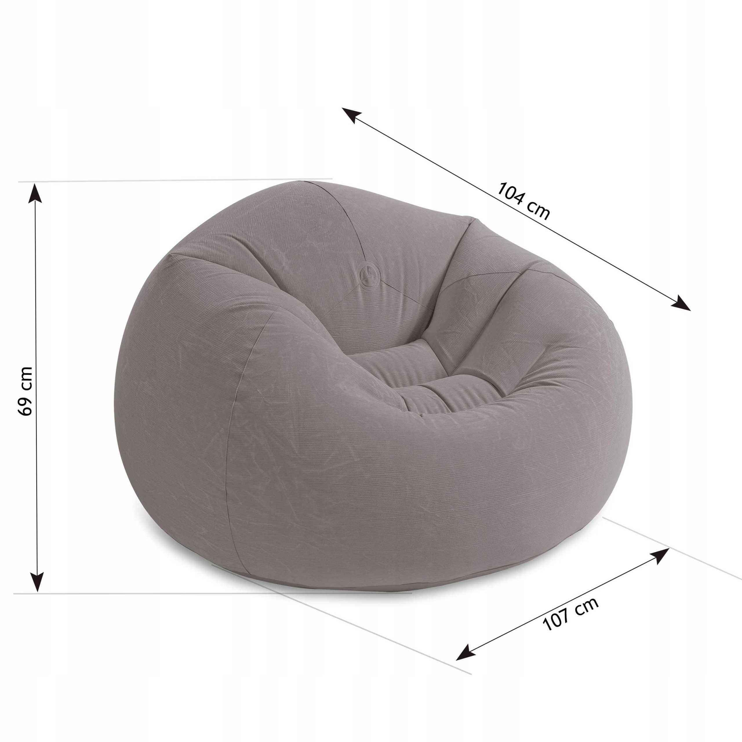 Pufa worek Intex szary