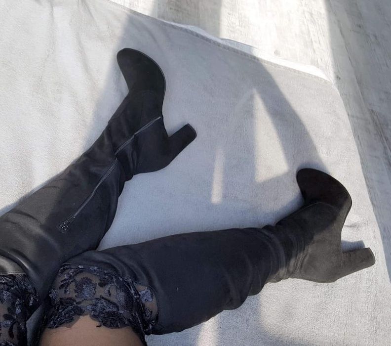 Eleganckie kozaki muszkieterki wiosenne gipiura 41 Polska produkcja