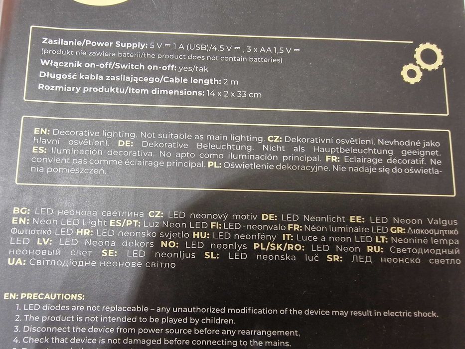 LED Neon Kaktus oświetlenie dekoracyjne