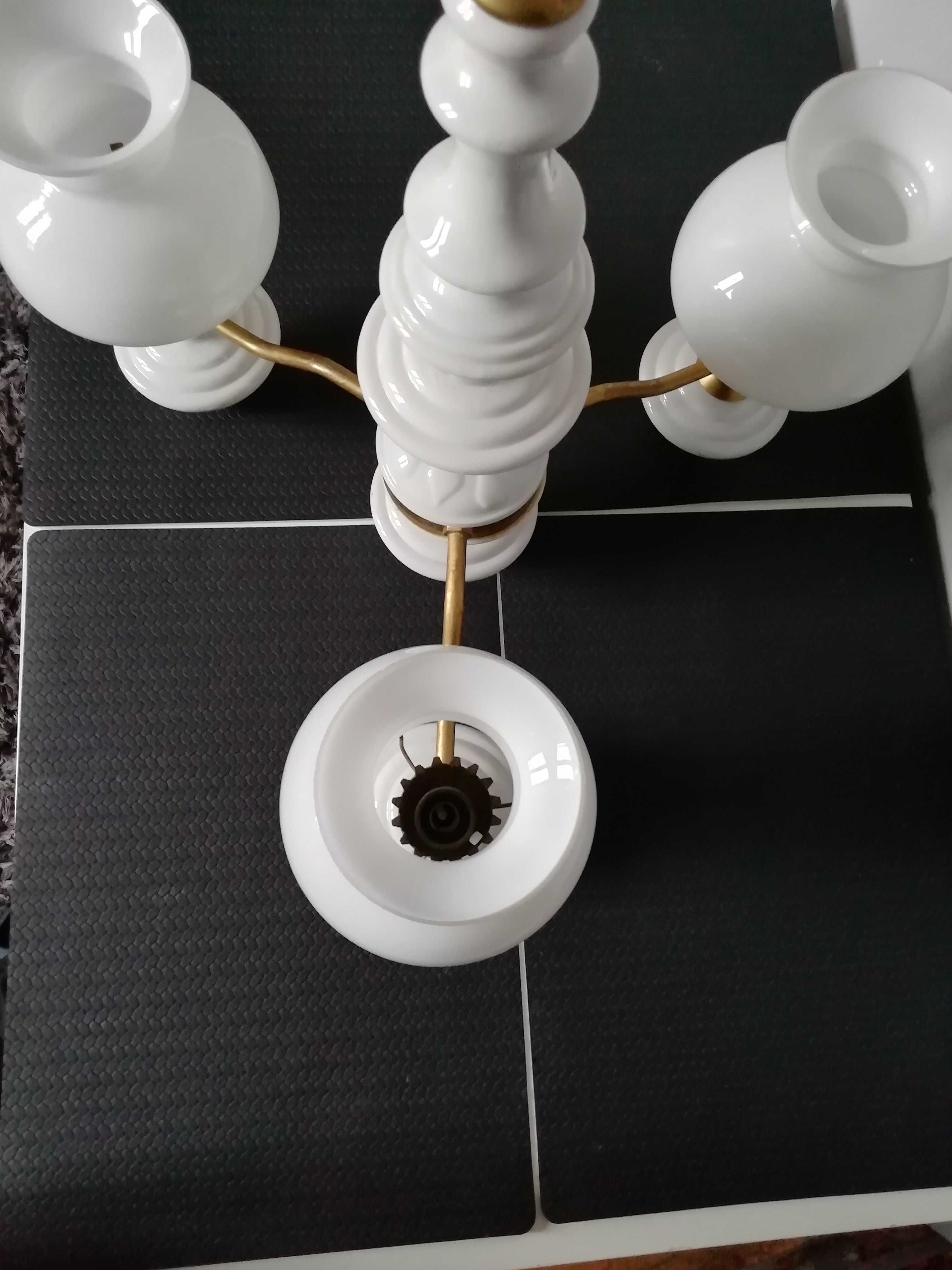 Żyrandol PRL porcelanowy