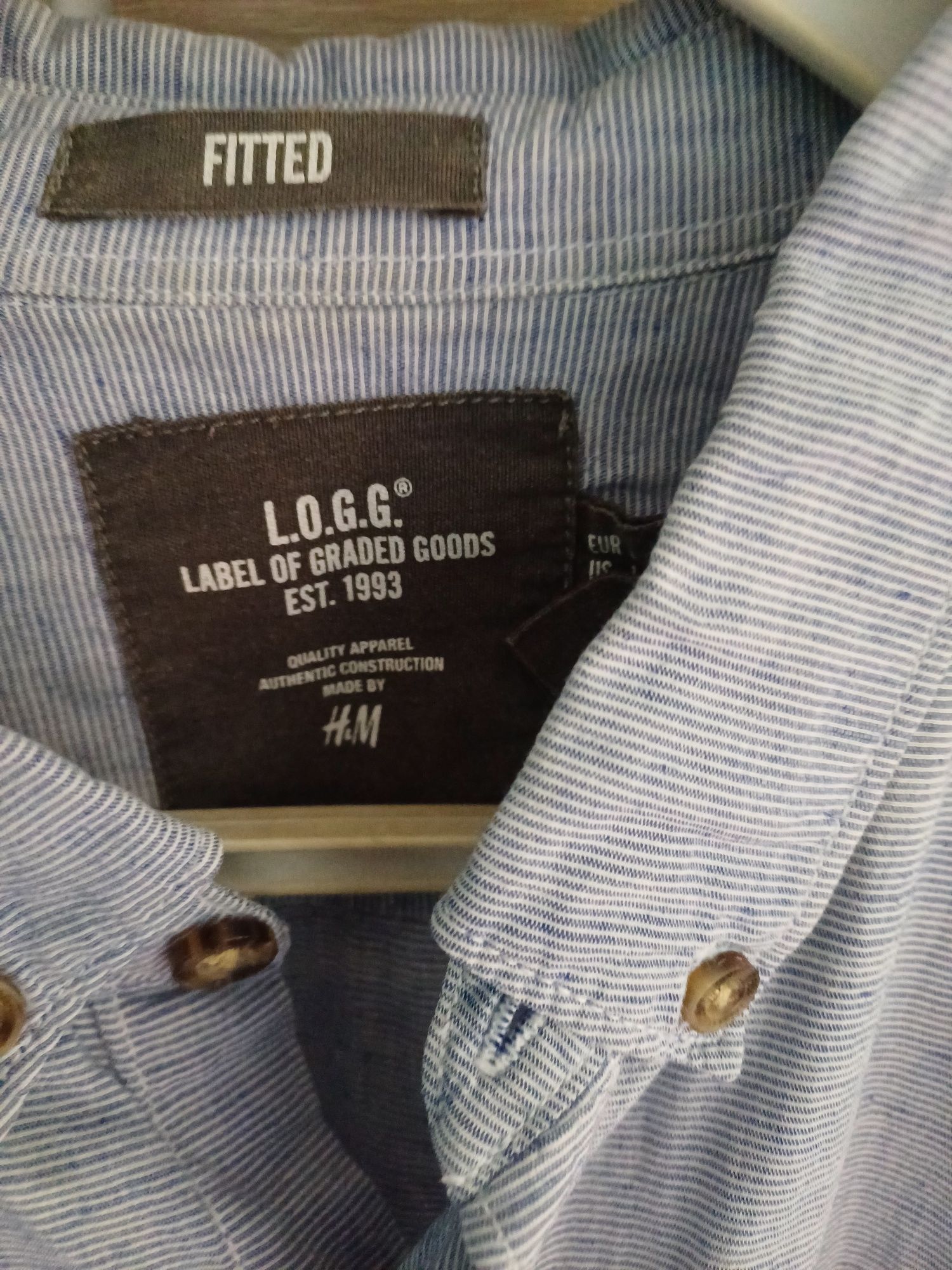 Koszula męska z lnem, L,.H&M