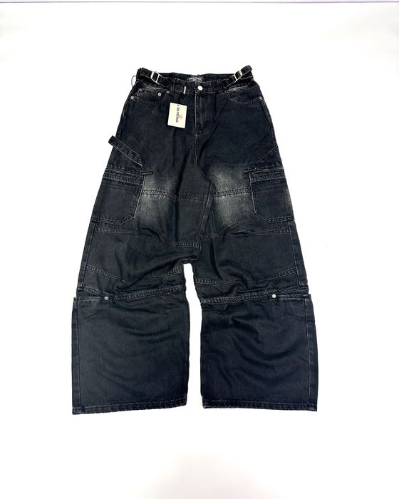 Джинсы штаны Balenciaga jeans baggy cargo washed black vetements M-L