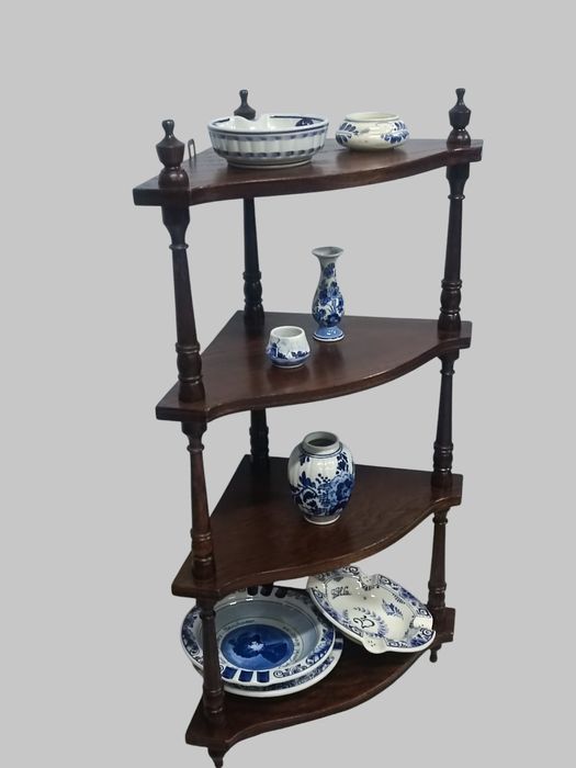 Дубова підвісна етажерка, підвісна кутова поличка