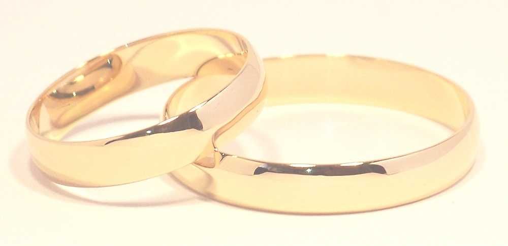 Złote Obrączki 333 Para 2szt 3mm Półokrągłe Grawer Gratis