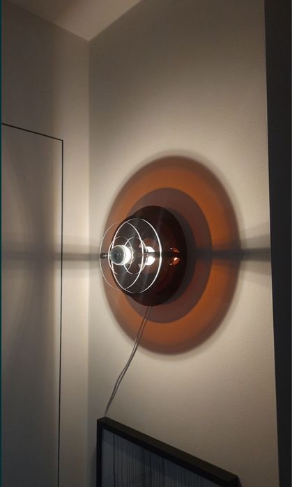 Lampa kinkiet brązowa akrylowa sufitowa w stylu vintage