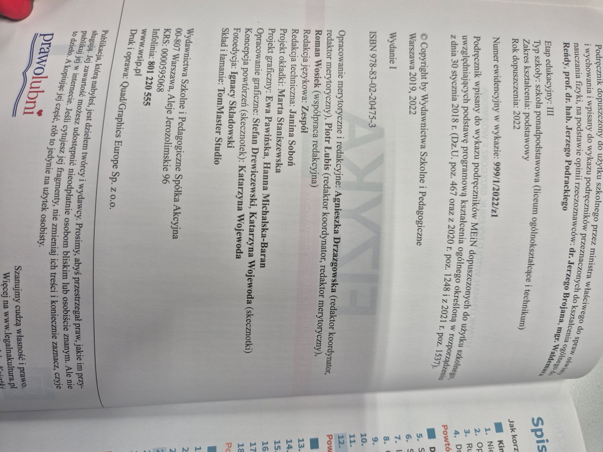Fizyka 1 wsip  2019/2022