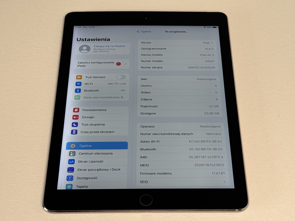 iPad Air 2 (A1567) 32GB - Cellular (LTE) - faktura VAT 23%