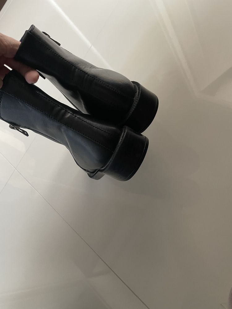 Botki sztyblety czarne skorzane nowe 37 Leone