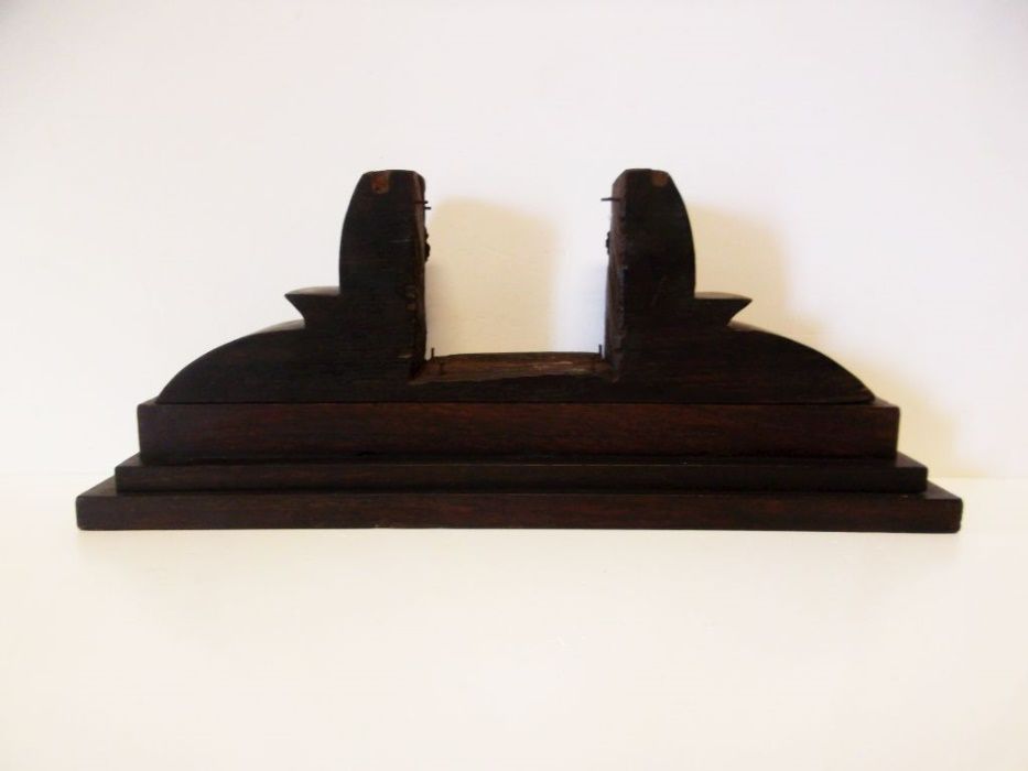 para restauro: antigo supporte de relógio de mesa em pau santo+prata
