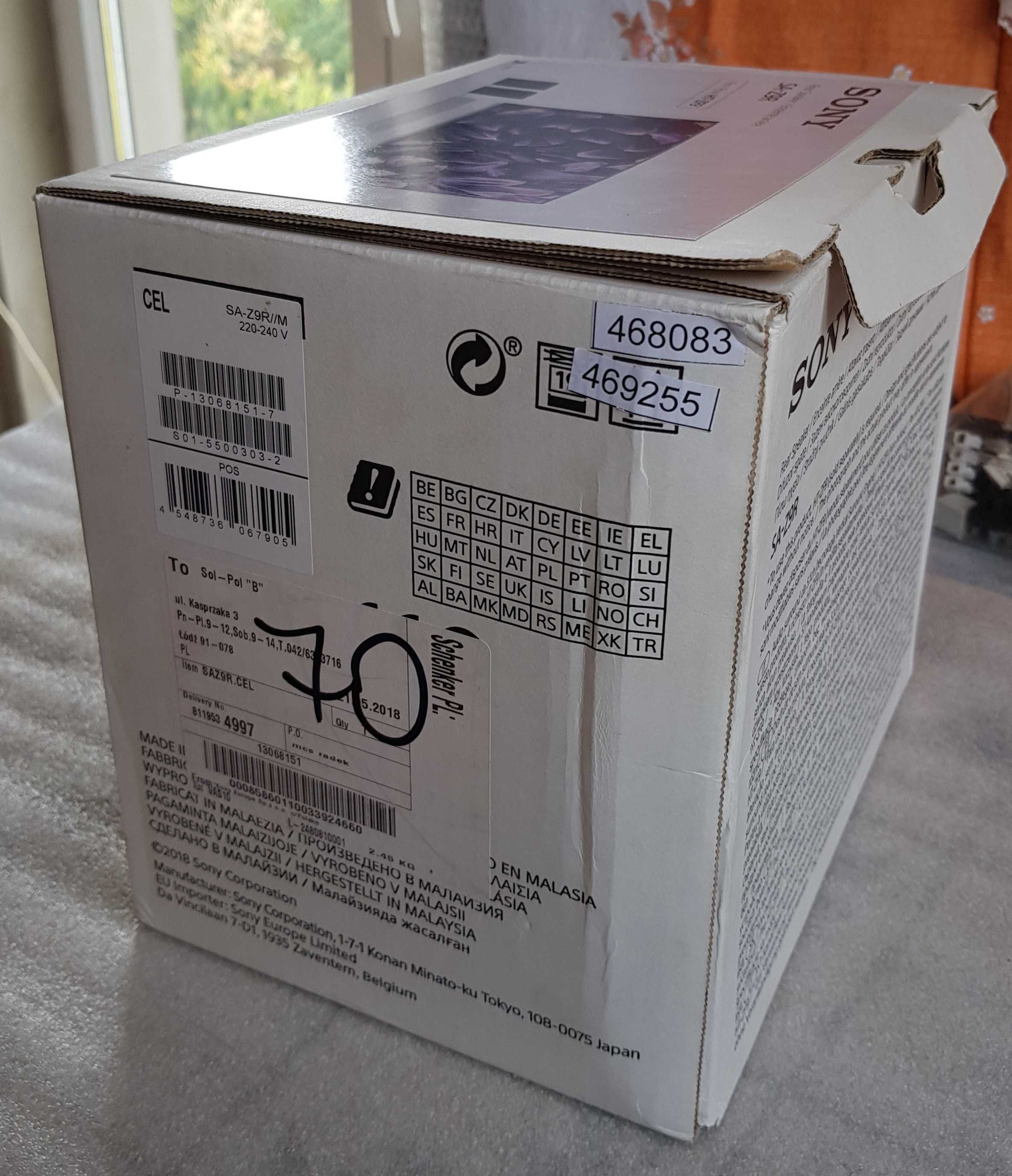 oryginalny karton do głośników Sony SA-Z9R