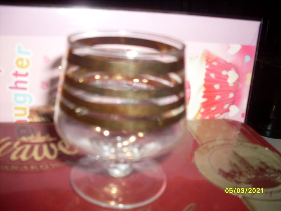 PRL-u złocone  kieliszki