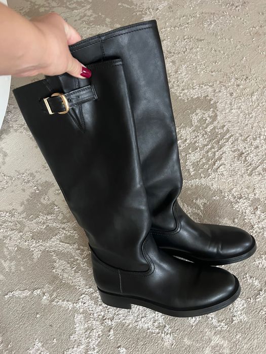 Чоботи труби Zara натуральна шкіра