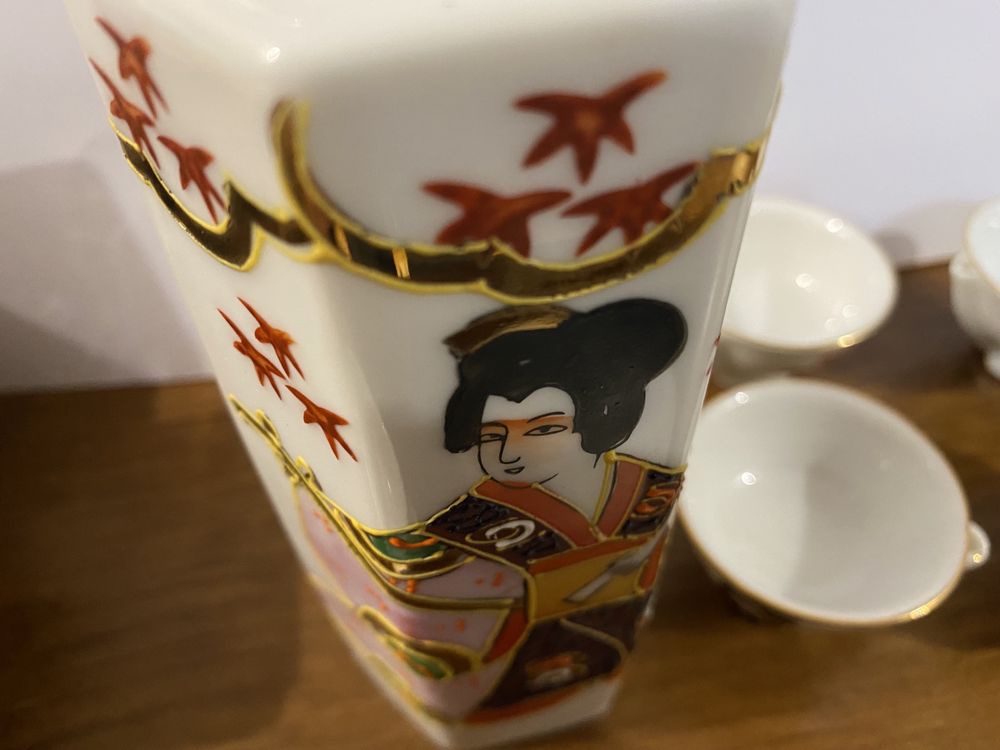 Serviço de cha ou sake japones pintado à mao