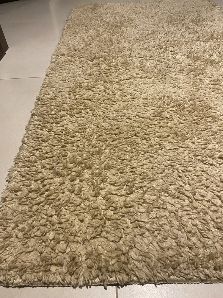 Dywan beżowy shaggy 80x150 cm