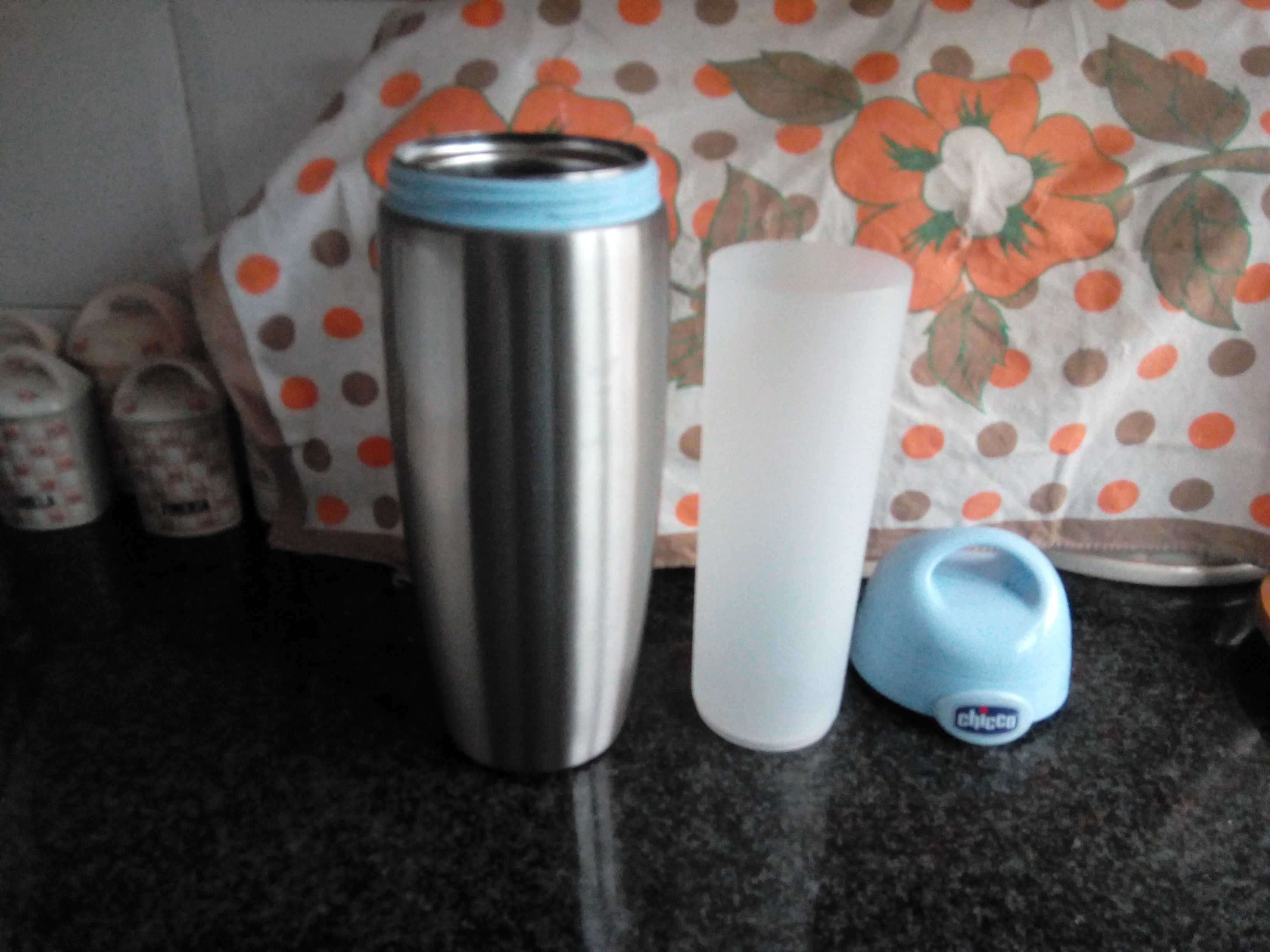 Termo porta biberão inox da marca chicco