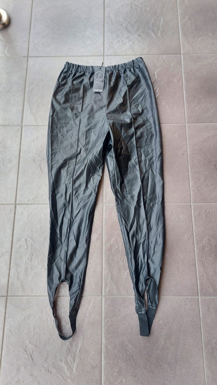 Spodnie legginsy ala skóra lateks wyższy stan XS 34 Nowe