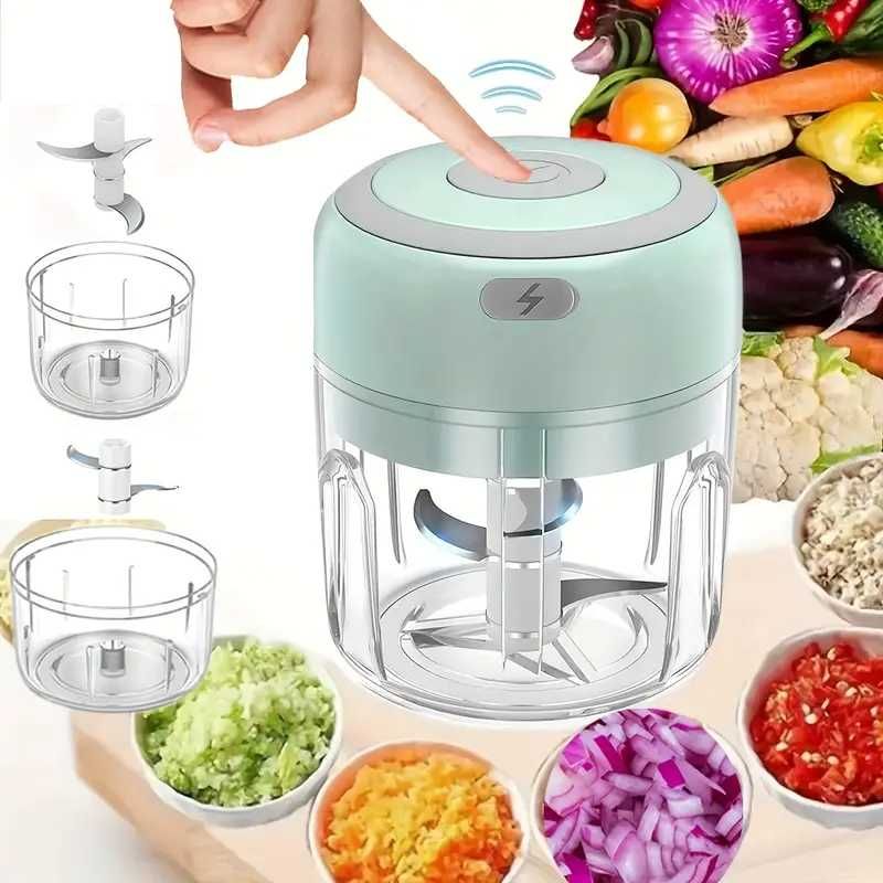 Picador Elétrico Portátil de 250ml com Lâminas Afiadas