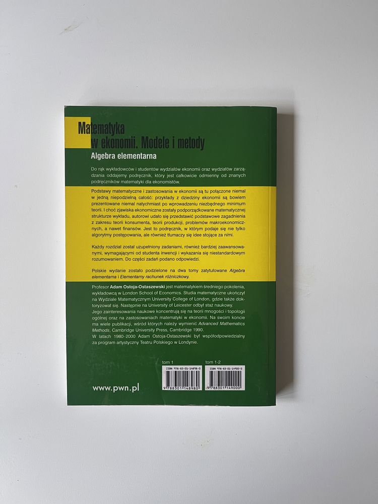 „Matematyka w ekonomii: Modele i metody”, Ostoja-Ostaszewski