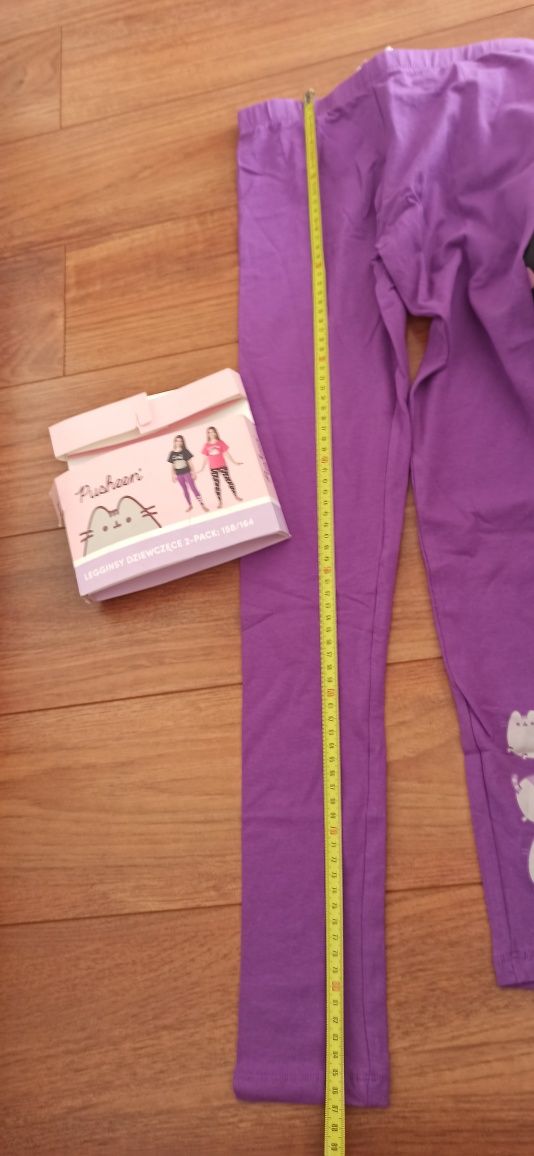 Nowe 2 pary legginsów pusheen 158/164