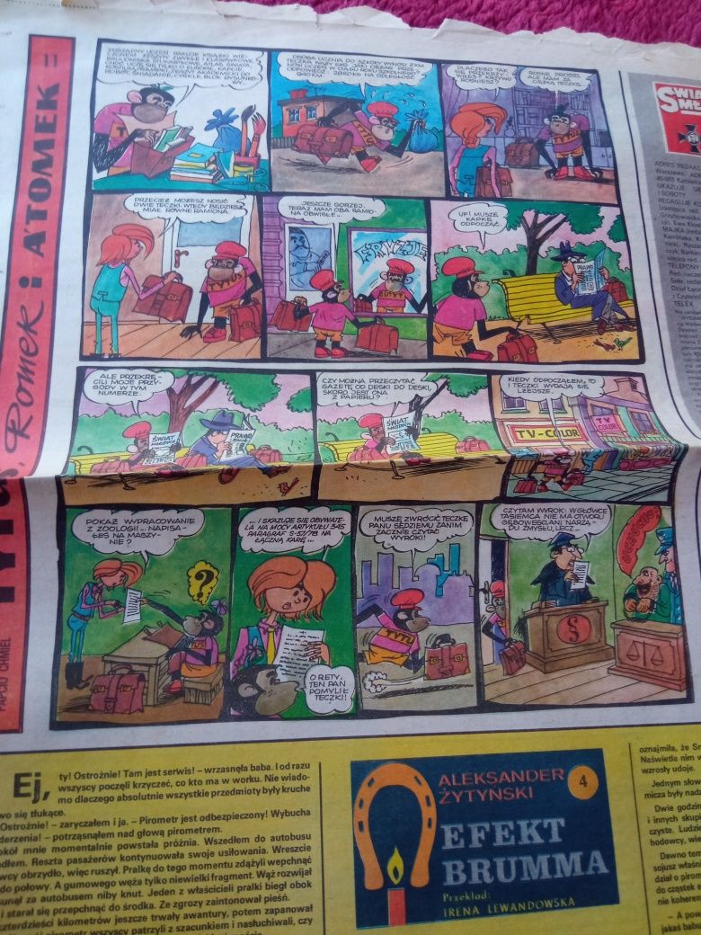 Świat młodych 1974 ,1975, 1976,1978 z komiksem Tytus Romek i Atomek.
