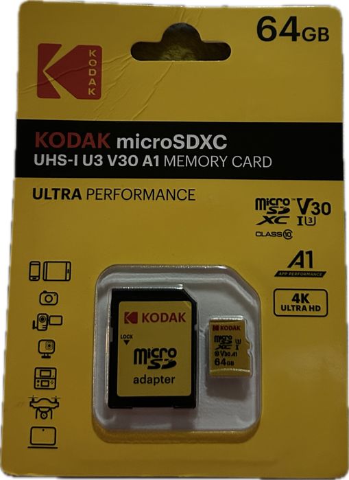 Karta pamięci Micro SD 64GB Kodak + ADAPTER