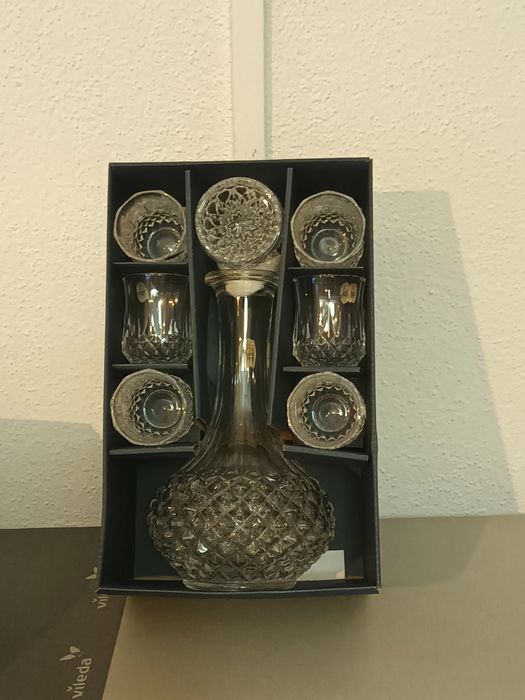 Conjunto Cristal D'Arques garrafa + 6copos