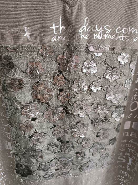 Bluzka damska zieleń kwiaty-L/XL.Stan bdb