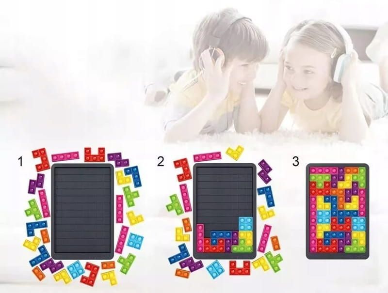 Gra Układanka Logiczna Antystresowa Sensoryczna Tetris Pop It Puzzle