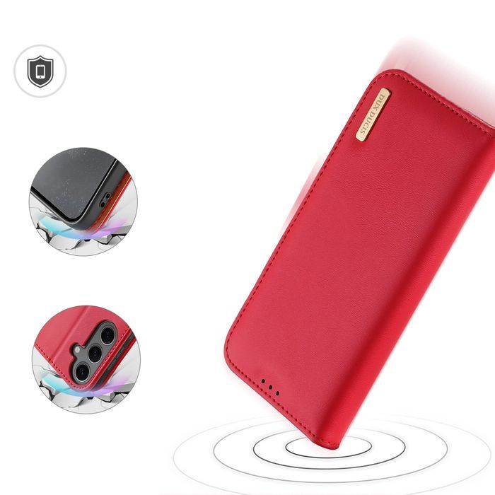 Etui Dux Ducis z klapką i blokadą RFID do Samsung Galaxy S24+ czerwone