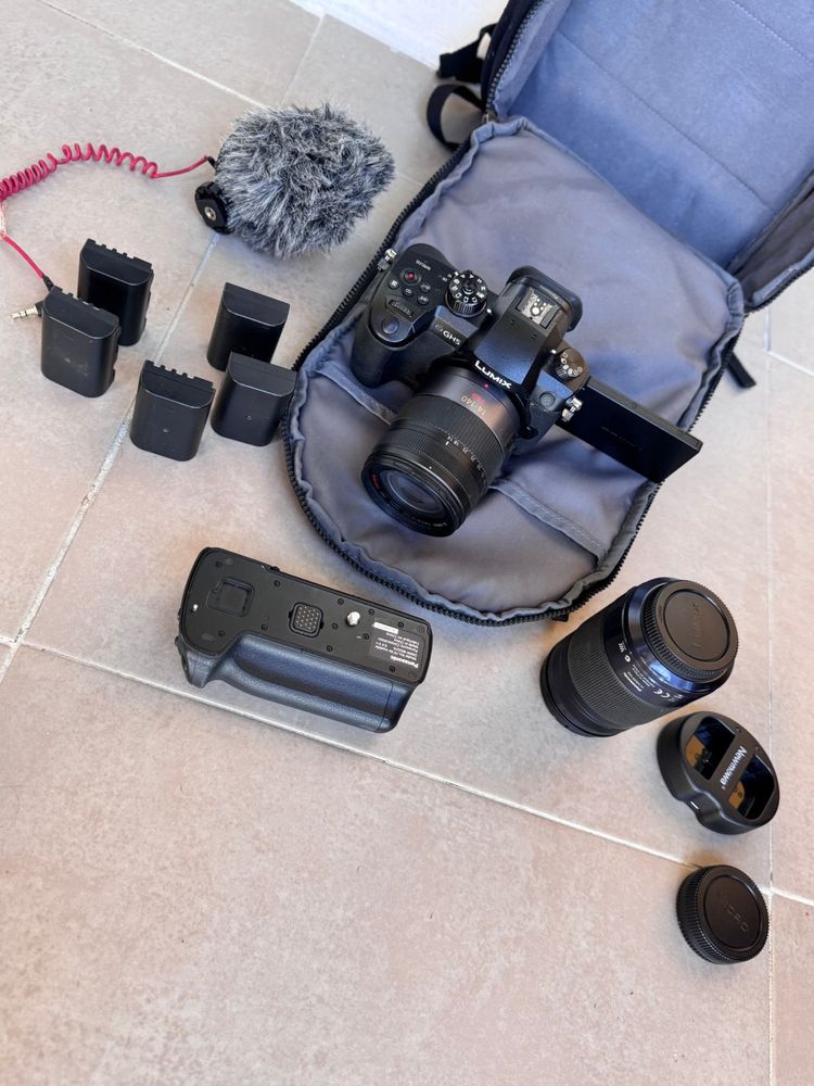 Gh5 + lentes + baterias + roning S + tripé + led (videografia/foto)