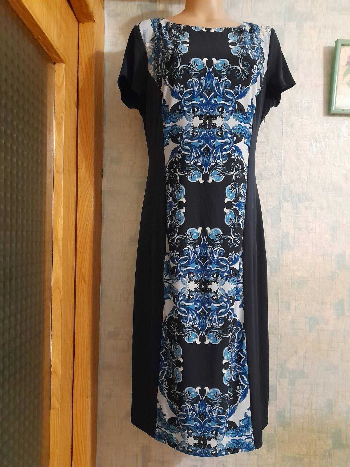 Плаття літнє стрейчеве на підкладці з квітковим принтом р 50