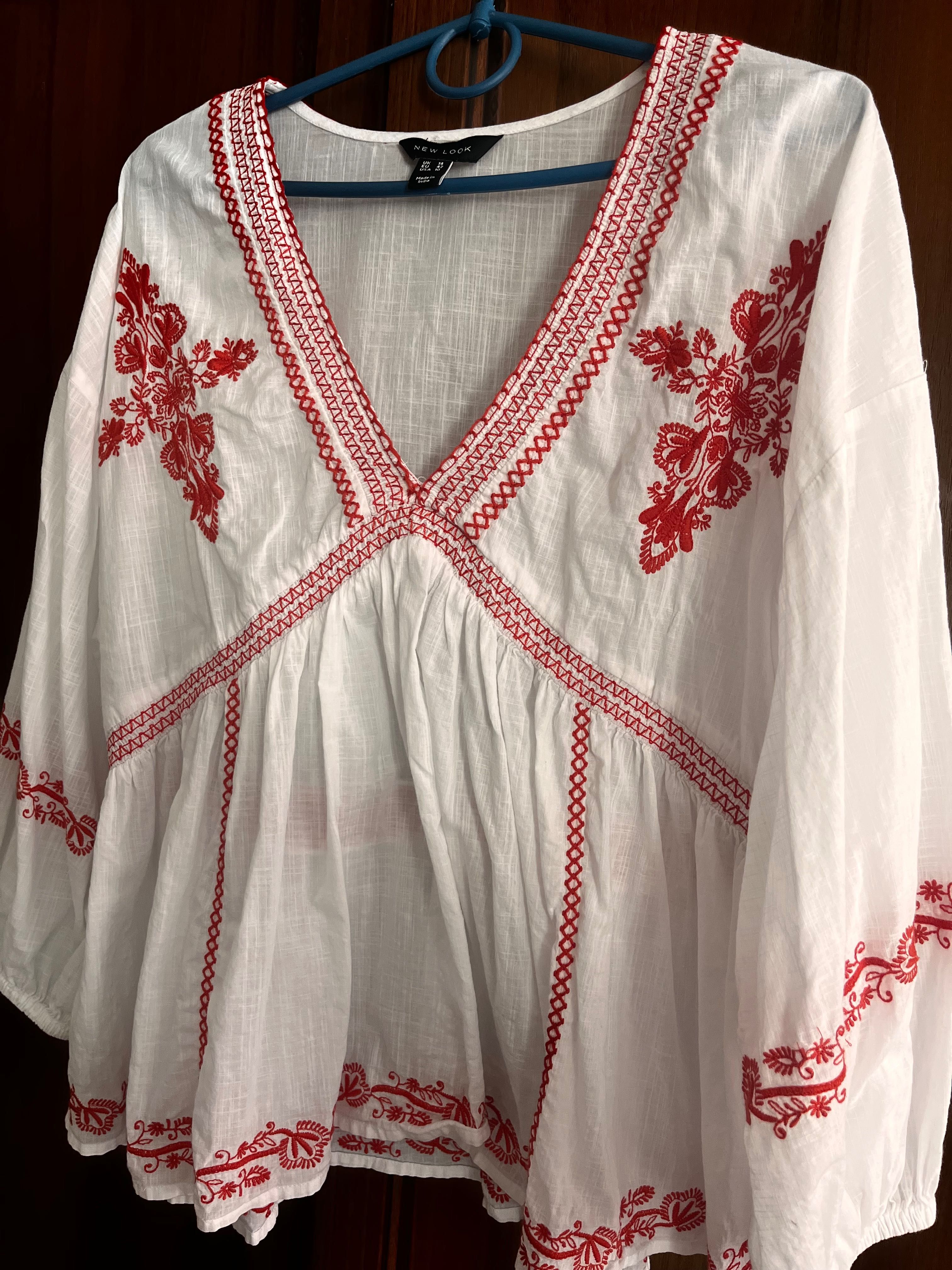 Якісна колоритна вишиванка (пишний рукав і декольте)