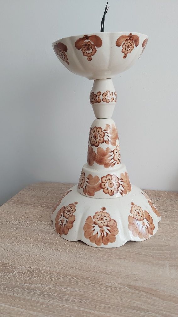 Lampa Fajans Włocławek porcelana stara