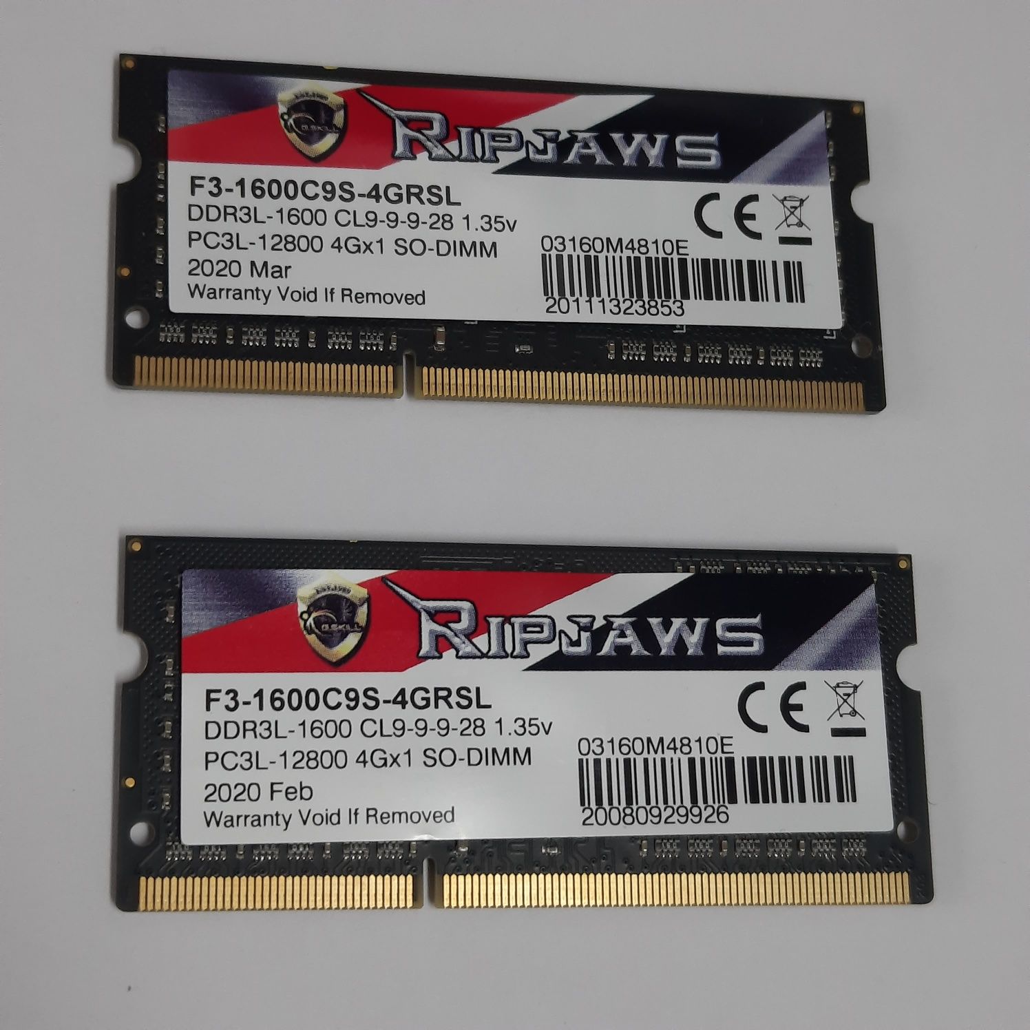 2 Módulos memória 4Gb DDR3L