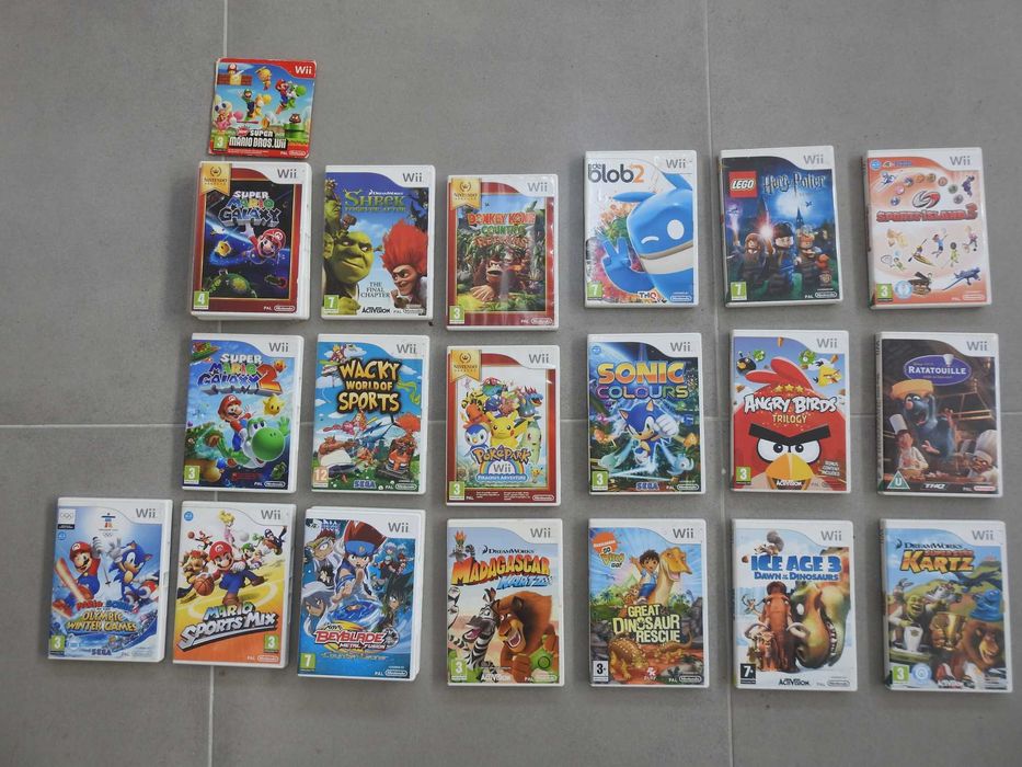 Jogos Nintendo Wii colecionáveis Super Mario/Sonic/Kong