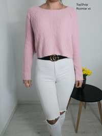 TopShop jasnoróżowy sweter jasny róż pastelowy