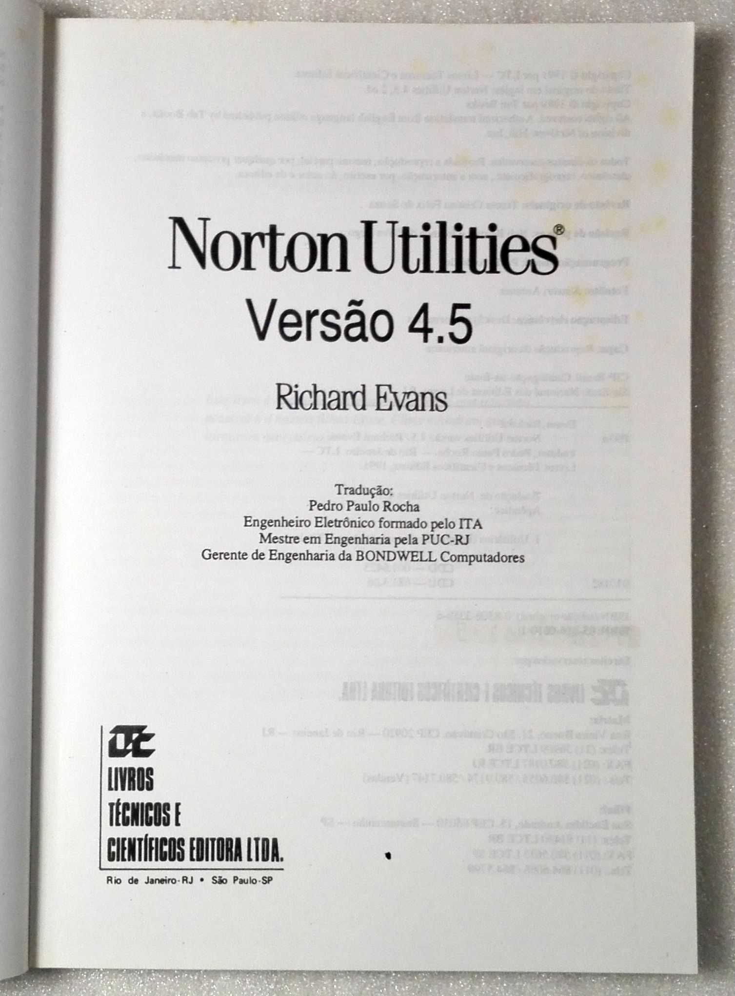 Livro Norton Utilities 4.5