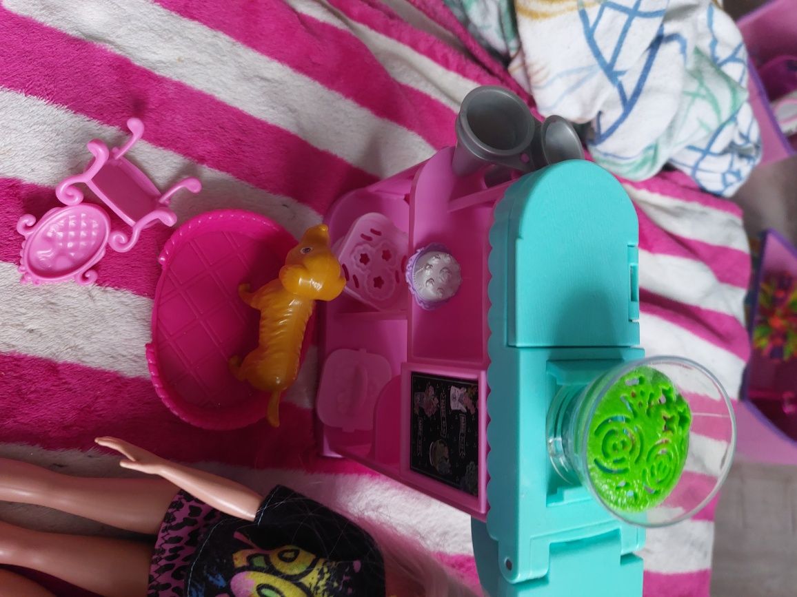 Zestaw Oryginalnych Barbie + kwiaciarniach play doh