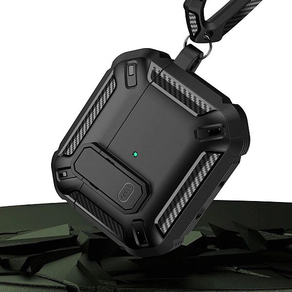 Etui Tech-Protect X-Carbo na AirPods Pro 1 / 2 - czarne