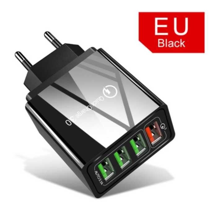 QC 3.0 35W 3A Зарядка для телефона 4 USB 5V/9V/12V зарядное BK376 БП