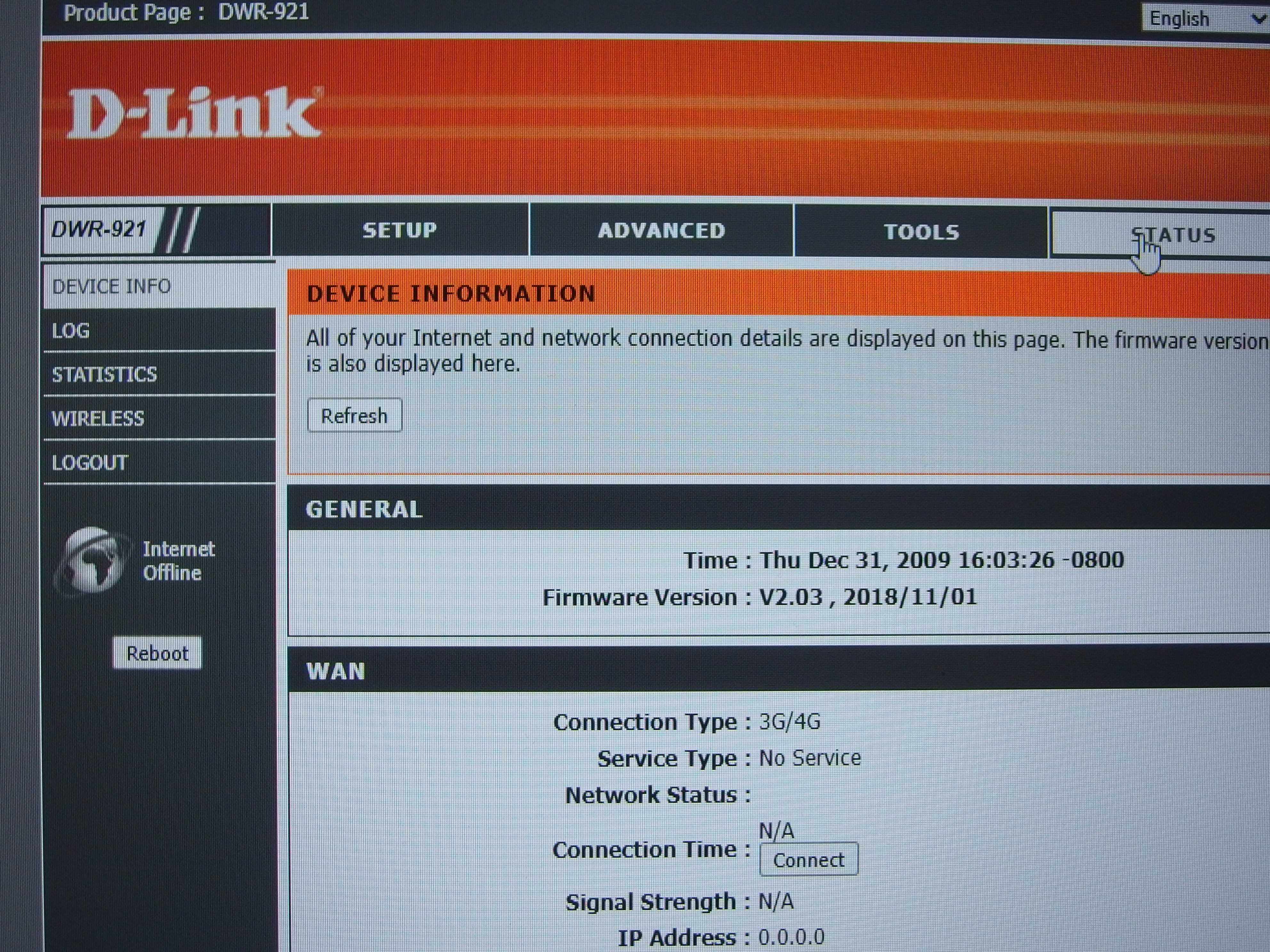 Modem SIM D-Link DWR-921 300Mbps b/g/n 3G 4G (LTE) 150Mbps 4xLAN
