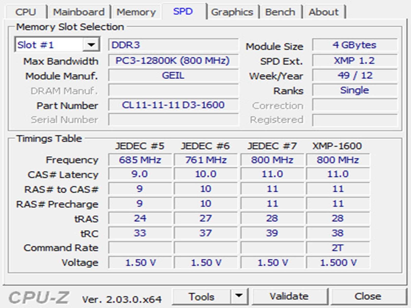 DDR3 4GB GeiL 12800 -Komputer