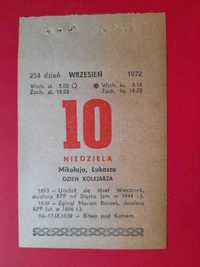 Kartka z kalendarza 10 września 1972