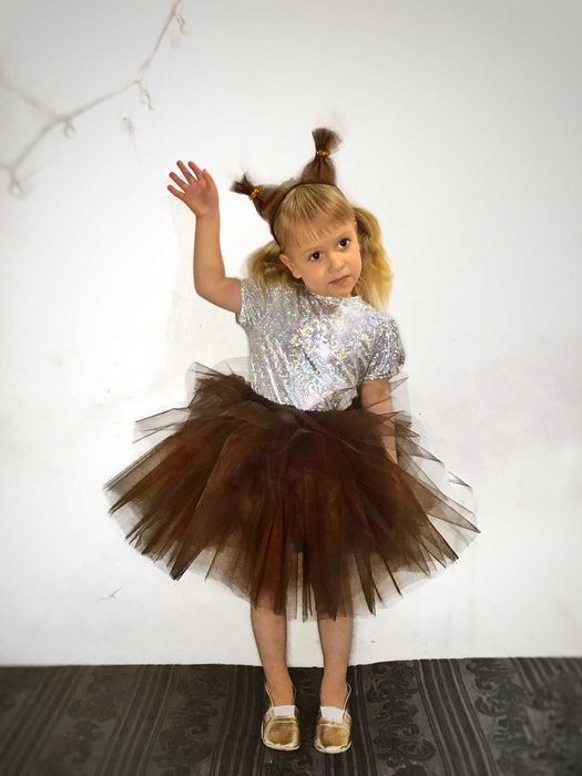 Коричнева спідничка під костюм білочки, костюм мавпи, коричневая юбка