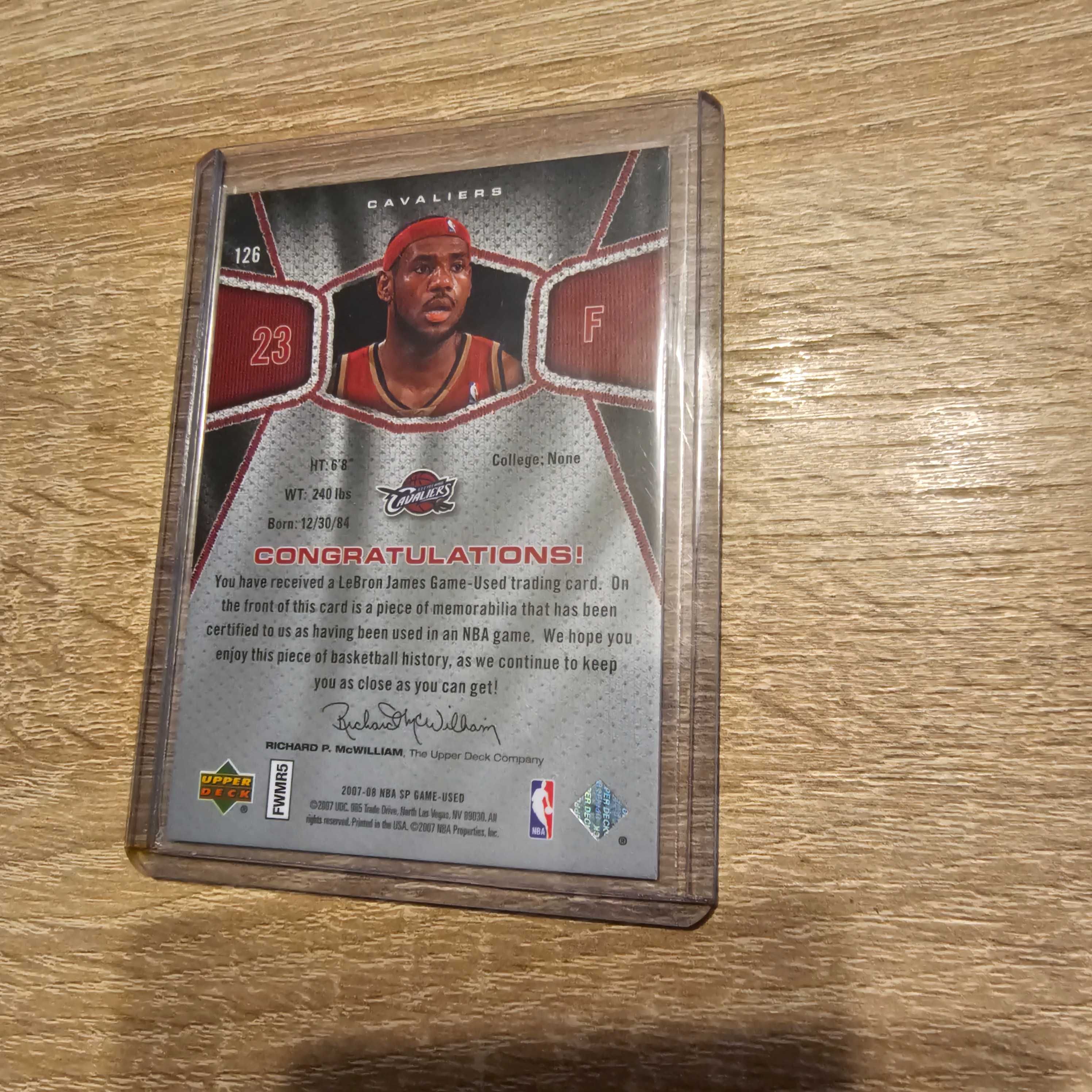 Sp GameUsed 2007 Lebron James authentic jersay