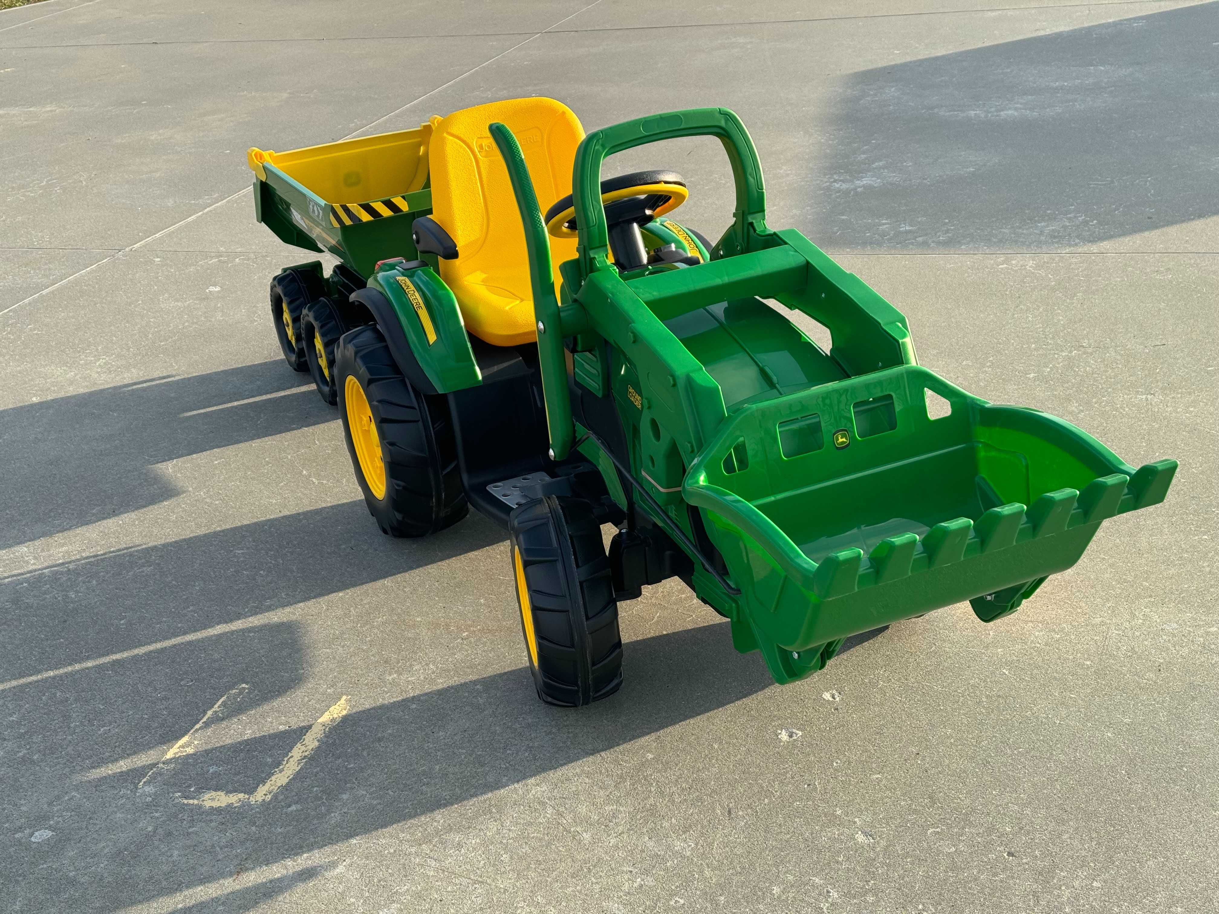 John Deere koparka + przyczepa dwuosiowa traktor dla dzieci NOWY!