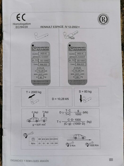 Gancho de reboque + armação para veículo