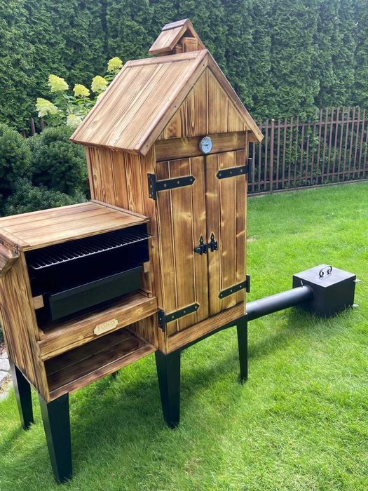 Wędzarnia Drewniana Ogrodowa z Grillem 2 w 1